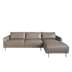 Sofá Chaise Longue (R) Tapizado En Piel De Origen Vacuno Color Gris Oscuro Con Base En Madera De Haya Vaporizada. Estructura De Patas En Acero Macizo Inoxidable Oscurecido. -Mimoso Sofa Ventas 7644a54aa9429bb6bcf3a79dc1b5185a6e18f773 a24b84dc18944c99bc55d53d2931afec