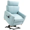 HOMCOM Sillón Levanta Personas Sillón Relax Eléctrico Tapizado En Microfibra Con Reclinación 143° USB Reposacabezas Ajustable Reposapiés Y Bolsillo Lateral Carga 150 Kg 81x91x103 Cm Azul -Mimoso Sofa Ventas 7773827f28bd7cfeb07894fd4badc8f17e8eab77 778eaeef4b8e40419b54513882c5f752