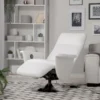 Sillón Reclinable En Piel Sintética Blanco PRIME