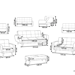 Conjunto De Sala De Estar 8 Plazas Con Reposapiés Negro FLORLI -Mimoso Sofa Ventas 7ad3060aa48247dbdfb827300fbcecc3d219cfb2 ed068067976841cea588655762d76f48
