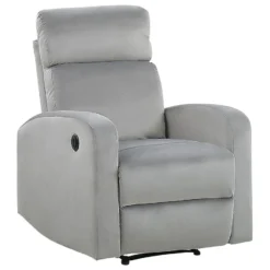 Sillón Reclinable Manual De Terciopelo Gris Claro VERDAL -Mimoso Sofa Ventas 7aef82df786d0b0fc06e9ac2ac3d8c90a647f1e5 365cbdea5e4a4d37bc0dafc16e093906