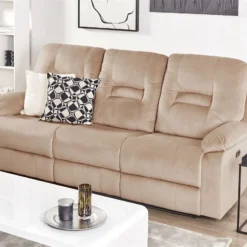 Sofá 3 Plazas LED Reclinable De Terciopelo Beige Arena BERGEN -Mimoso Sofa Ventas 7c9c98369cac4f016780d824d7a107a54d88f2be 3122a5d66b0f457a9188abf80f2c350b