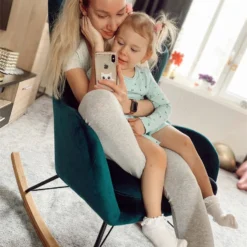 Silla Mecedora De Terciopelo Verde Oscuro/madera Clara/negro ELLAN -Mimoso Sofa Ventas 818bf14b60904695dd8bc3d42cea45138d00ebe9 37aa7cac9c604e669f9923a1a17916c8