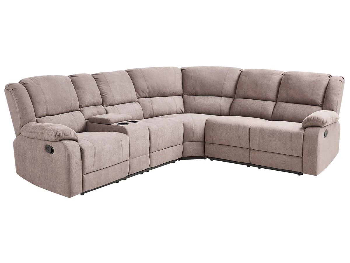 Sofá Esquinero 5 Plazas Reclinable Manual Gris Pardo ROKKE 3 Sofá Esquinero 5 Plazas Reclinable Manual Gris Pardo ROKKE