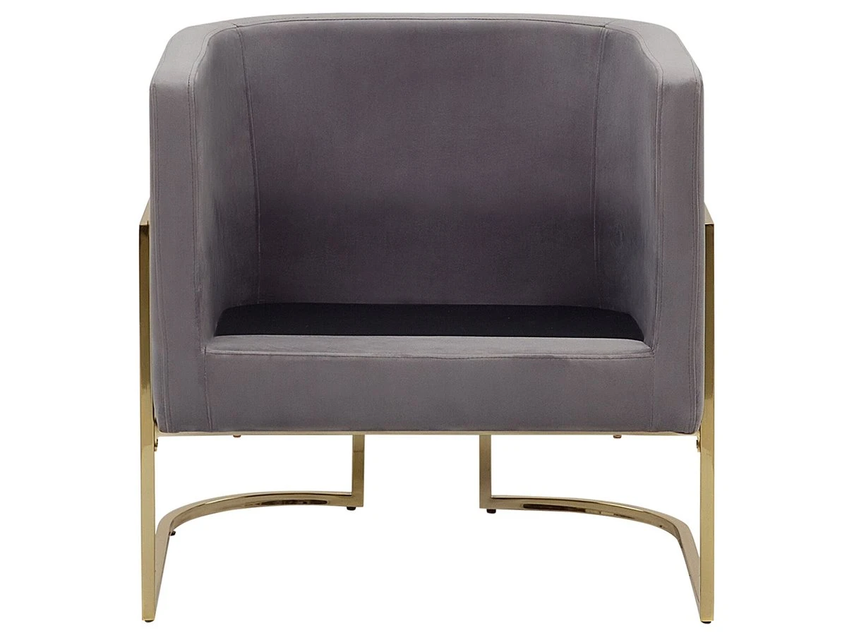 Sillón De Terciopelo Gris SIRKKA 8 Sillón De Terciopelo Gris SIRKKA - Imagen 6