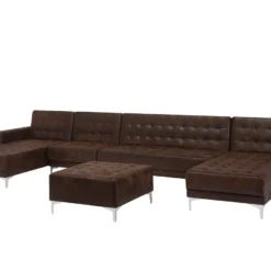 Sofá XXL En Piel Sintética Marrón Con Reposapiés ABERDEEN -Mimoso Sofa Ventas 87a9e7f891081611ecfa706d03e3b3b228b7503d 680e3f0e55964a74a82f3db1897c344a