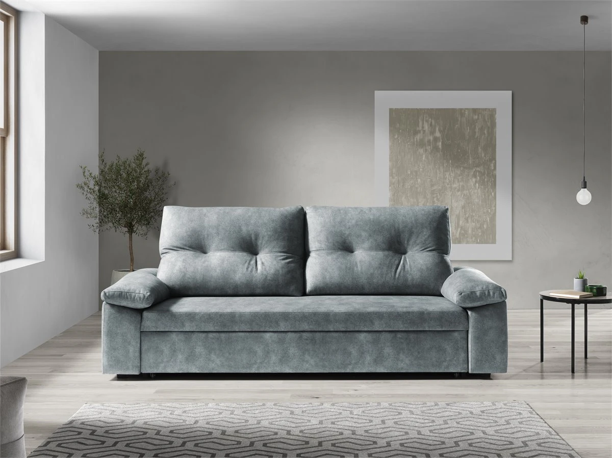 Sofá Cama MIXX Con Almohadas De Respaldos Color Gris 4 Sofá Cama MIXX Con Almohadas De Respaldos Color Gris - Imagen 2