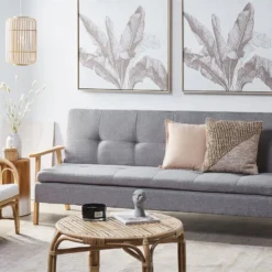 Sofá Cama De Poliéster Gris Claro TJORN