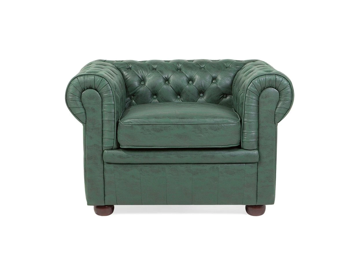 Sillón De Piel Sintética Verde CHESTERFIELD 7 Sillón De Piel Sintética Verde CHESTERFIELD - Imagen 5