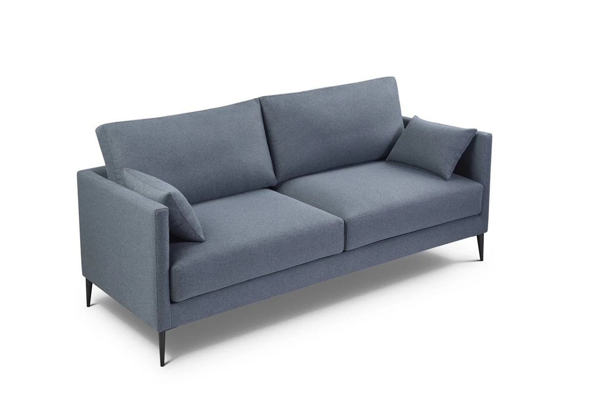 Sofa De 3 Plazas NERO En Tela Con Patas Metalicas Azul 7 Sofa De 3 Plazas NERO En Tela Con Patas Metalicas Azul - Imagen 5