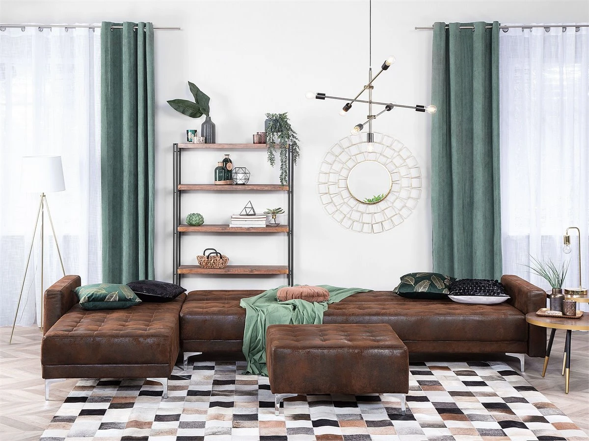 Sofá Cama Esquinero De Piel Sintética Marrón Oscuro Derecho ABERDEEN 6 Sofá Cama Esquinero De Piel Sintética Marrón Oscuro Derecho ABERDEEN - Imagen 4