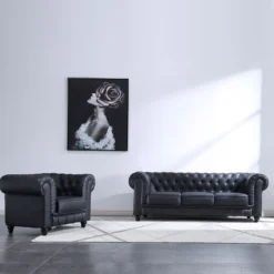 Sillón Chester Símil Piel Negro 75x115x84 Cm -Mimoso Sofa Ventas 991300d20d6f75ccc3362aa3e902c3f001b746be 67eb4418ac8f462fa882e30eafc60ccf