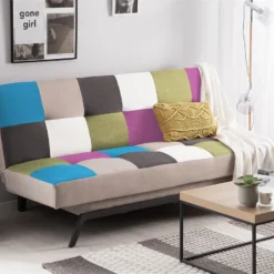 Sofá Cama 3 Plazas Tapizado Multicolor LEEDS