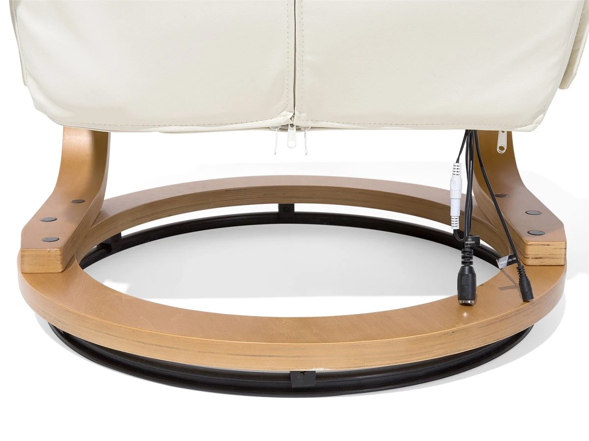 Sillón De Masaje De Piel Sintética Beige/madera Clara MAJESTIC 14 Sillón De Masaje De Piel Sintética Beige/madera Clara MAJESTIC - Imagen 12