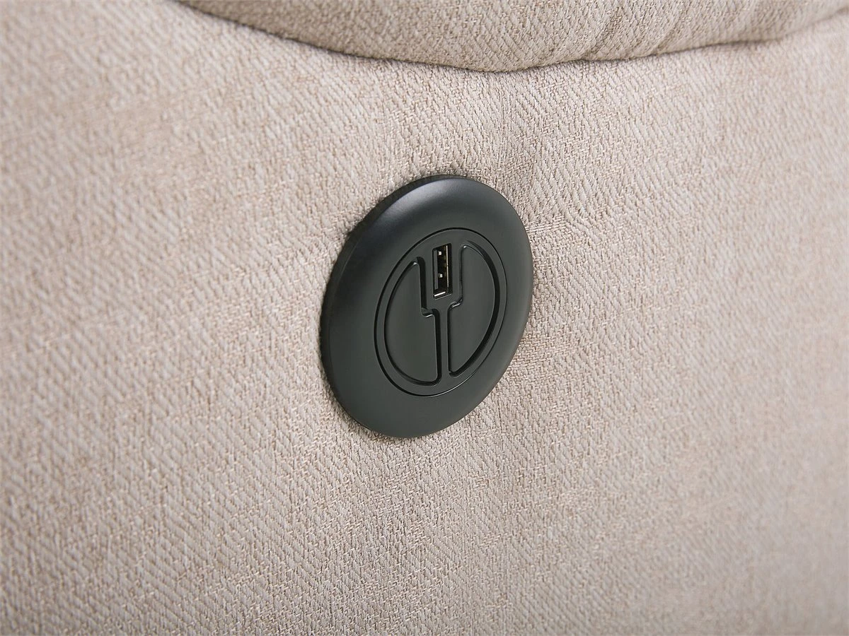 Sillón Reclinable Con LED Y Puerto USB Beige SOMERO 12 Sillón Reclinable Con LED Y Puerto USB Beige SOMERO - Imagen 10