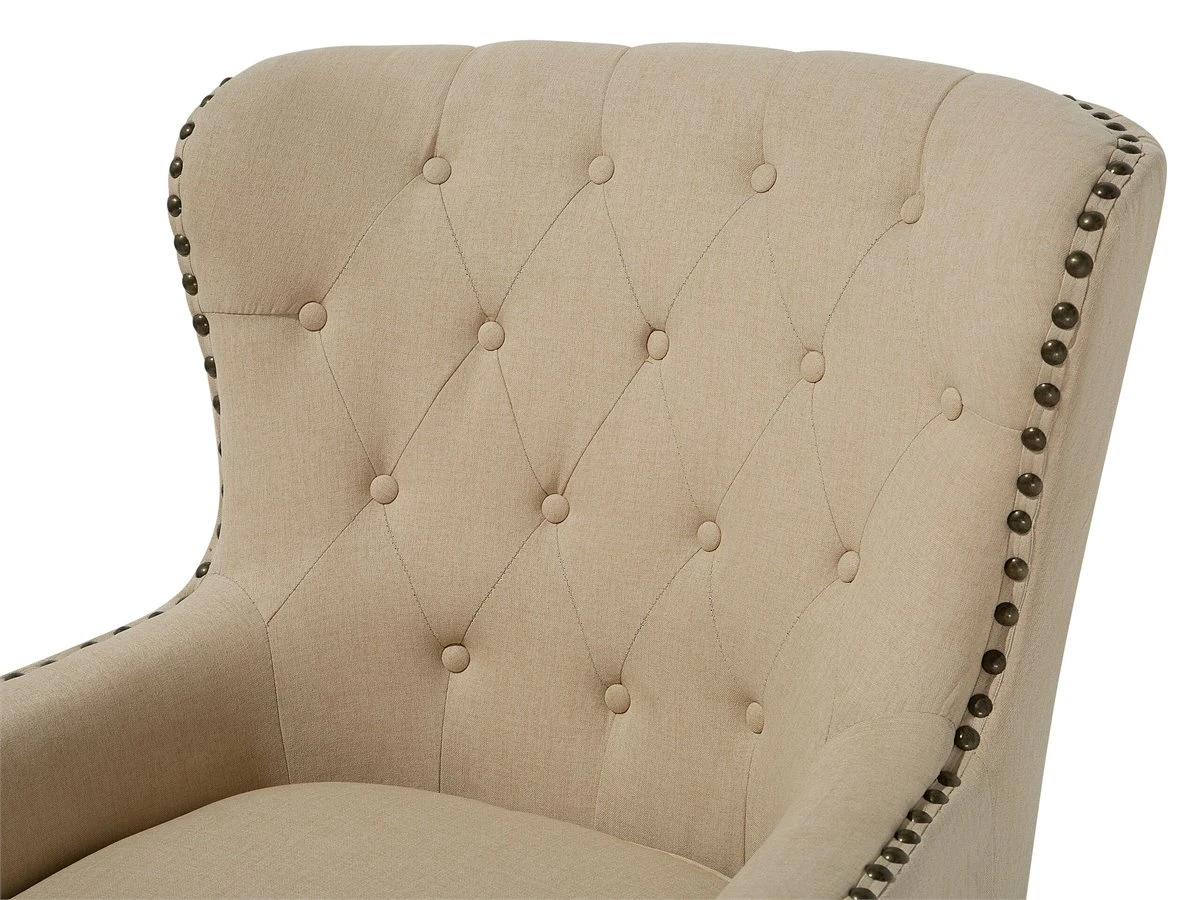 Sillón Tapizado Beige VIBORG II 9 Sillón Tapizado Beige VIBORG II - Imagen 7