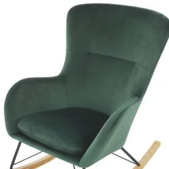 Silla Mecedora De Terciopelo Verde Oscuro/madera Clara/negro ELLAN -Mimoso Sofa Ventas a2ed0711a6c156454963e0d3f46801e905f3938e 102ca4ff011a4b3cbc557f3e093deb17