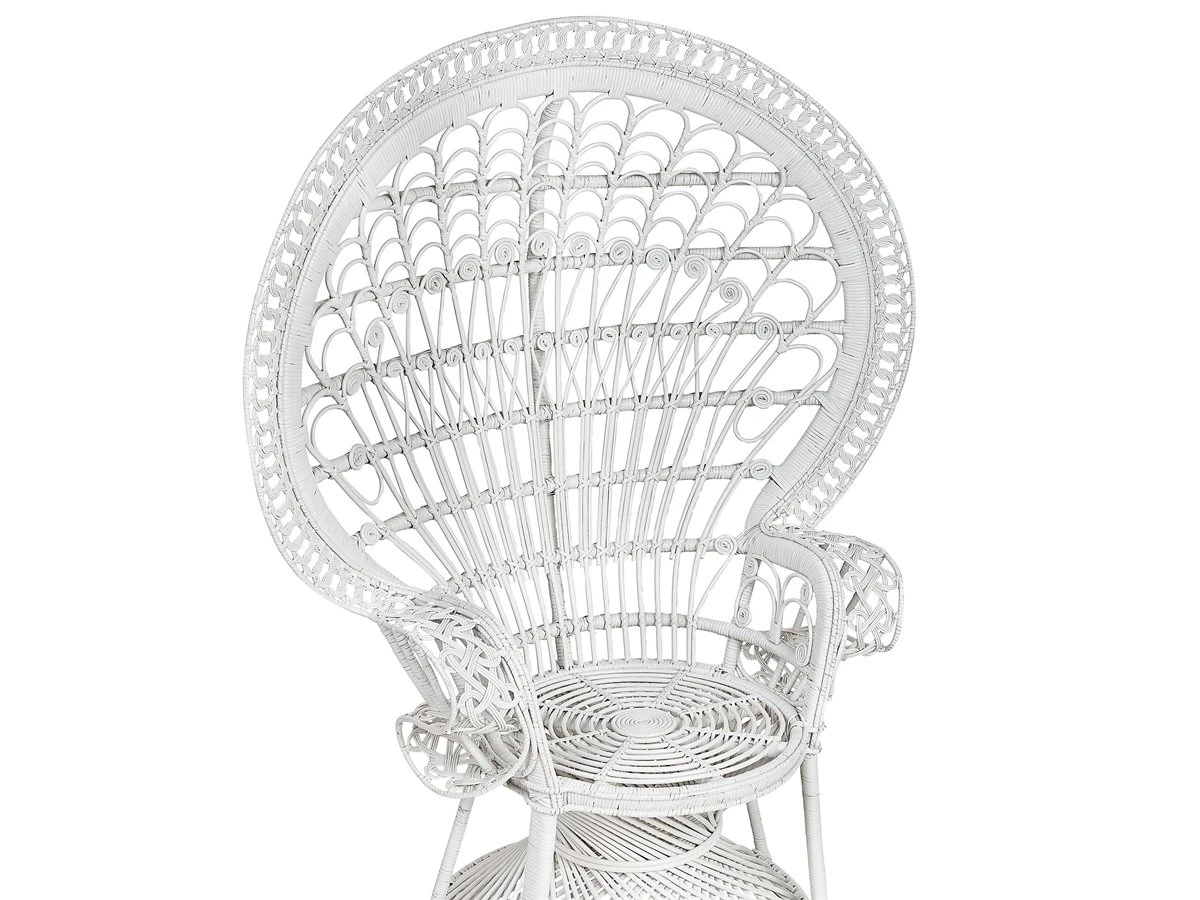 Silla Pavo Real De Ratán Blanco EMMANUELLE 10 Silla Pavo Real De Ratán Blanco EMMANUELLE - Imagen 8