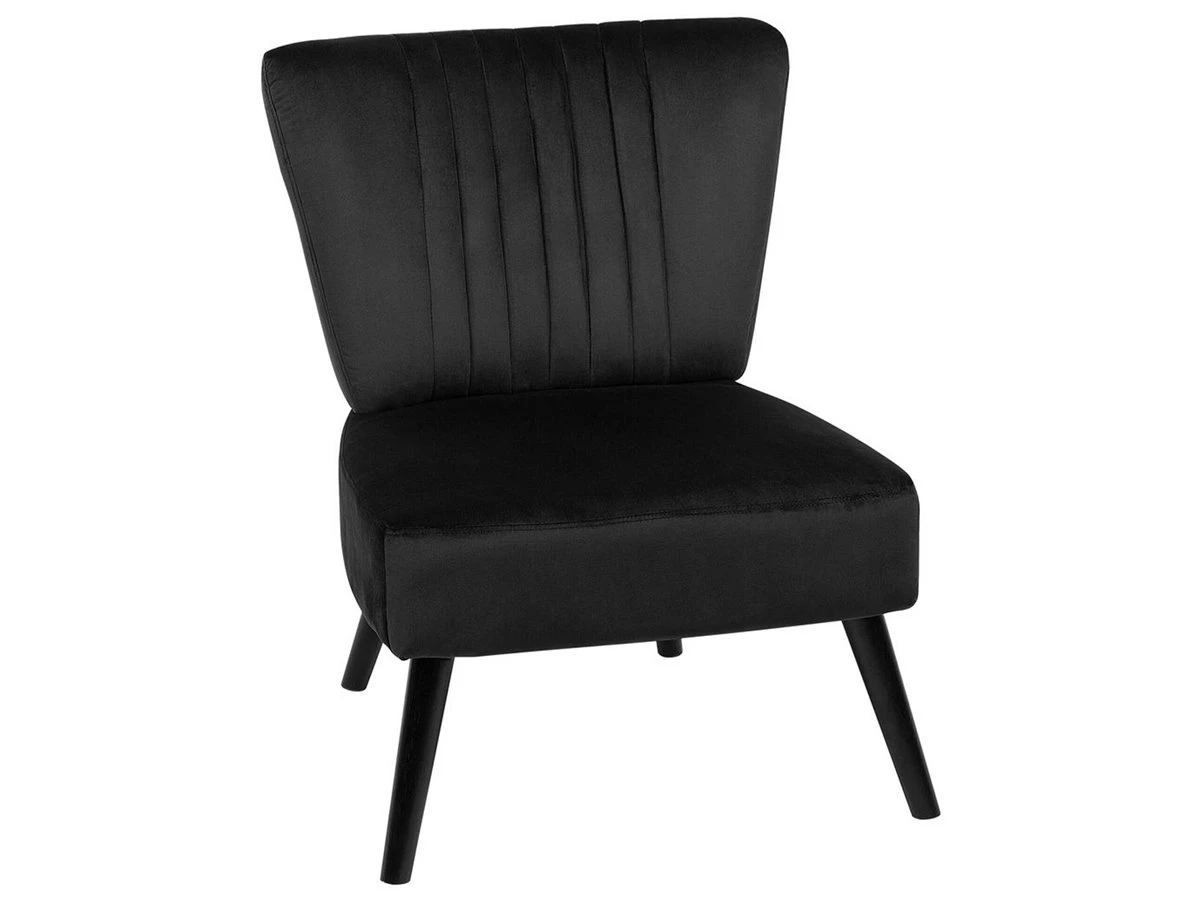 Sillón De Terciopelo Negro VAASA 4 Sillón De Terciopelo Negro VAASA - Imagen 2