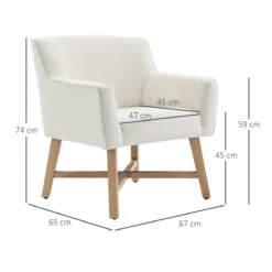 HOMCOM Butaca De Salón Tapizada En Terciopelo Sillón Relax Moderno Con Asiento Reposabrazos Acolchados Patas De Madera Y Base Cruzada Para Dormitorio 67x65x74 Cm Blanco 13 HOMCOM Butaca De Salón Tapizada En Terciopelo Sillón Relax Moderno Con Asiento Reposabrazos Acolchados Patas De Madera Y Base Cruzada Para Dormitorio 67x65x74 Cm Blanco -Mimoso Sofa Ventas a7b1df03cc69635416913cdb16860acf03787f18 f9508c54795b4f018d3a230dd1da077a
