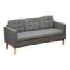 HOMCOM Sofá De 3 Plazas Acolchado Con 3 Cojines Y Reposabrazos Espacio De Almacenaje Estilo Moderno Para Salón Dormitorio 166,5x62x82 Cm Gris -Mimoso Sofa Ventas a9ac2b7035740877188c96f3e235b47286c4f190 b55cb648e6814e3694c2f27fa000a3ca