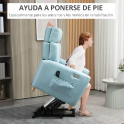 HOMCOM Sillón Levanta Personas Sillón Relax Eléctrico Tapizado En Microfibra Con Reclinación 143° USB Reposacabezas Ajustable Reposapiés Y Bolsillo Lateral Carga 150 Kg 81x91x103 Cm Azul -Mimoso Sofa Ventas ac370aa8b51602bfb3bc31ec5e8510ccb45e852b b2622ae0a41b42d59fedcd29f570971c