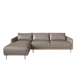 Sofá Chaise Longue (L) Tapizado En Piel De Origen Vacuno Color Gris Oscuro Con Base En Madera De Haya Vaporizada. Estructura De Patas En Acero Macizo Inoxidable Oscurecido. -Mimoso Sofa Ventas ae77de1d2b25a9aca1f10f4c8d872dc4ff093a53 9da889da5a0c4158b3db2ac43169ebfa
