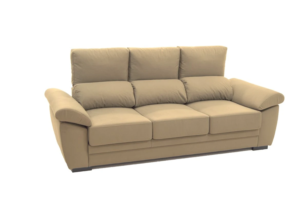 Sofá 3 Plazas De Microfibra ARGOS Color Beige 5 Sofá 3 Plazas De Microfibra ARGOS Color Beige - Imagen 3