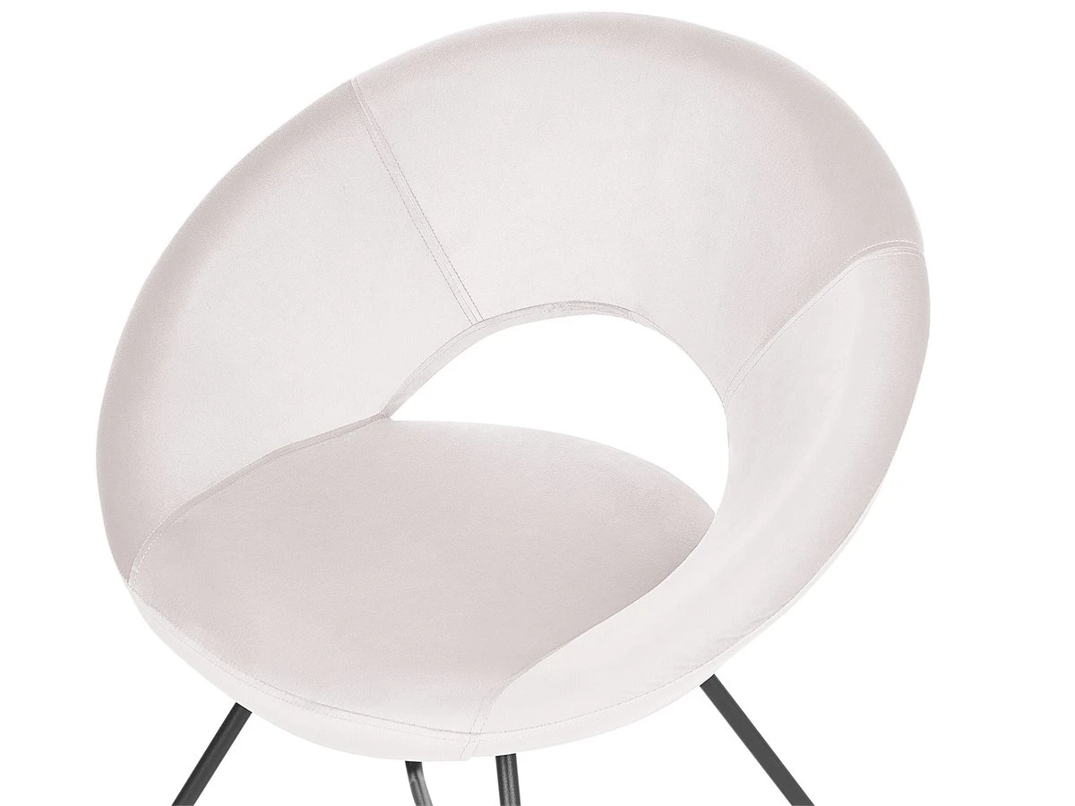 Sillón De Terciopelo Beige/negro RACHEL 8 Sillón De Terciopelo Beige/negro RACHEL - Imagen 6