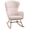 HOMCOM Silla Mecedora Tapizada En Terciopelo Sillón Balancín Relax Con Asiento Acolchado Reposabrazos Y Pies De Madera De Haya Para Salón Dormitorio 65x87x102 Cm Rosa -Mimoso Sofa Ventas bafa3fa7b6b9f61262bffe8f8e34d1bd1e28bd9e a21c5ab70a4b4806b6072a2bd3379919