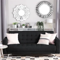 Sofá 3 Plazas De Poliéster Gris Grafito ABERDEEN