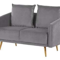 Conjunto De Sala De Estar 5 Plazas De Terciopelo Gris MAURA -Mimoso Sofa Ventas bbd40f5215559dfd96871915009634c7178bc9f1 9791f3c03c034aa2ab40925ed80b946a