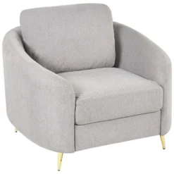 Sillón De Poliéster Gris Claro/dorado TROSA -Mimoso Sofa Ventas c1251cca3077d7b1ed49f10bbdc80c84e2531e8d d4a4fcaaa7f64a368d53294eaa6ee2ad