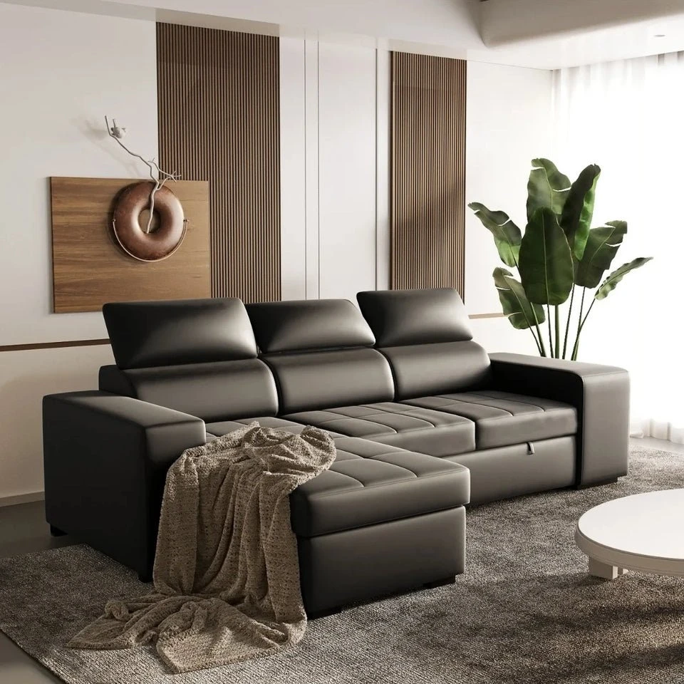 BUDWING John - Sofá Esquinero Reversible - Convertible Con Reposacabezas Ajustable Y 2 Reposapiés - 3 Plazas 4 BUDWING John - Sofá Esquinero Reversible - Convertible Con Reposacabezas Ajustable Y 2 Reposapiés - 3 Plazas - Imagen 2