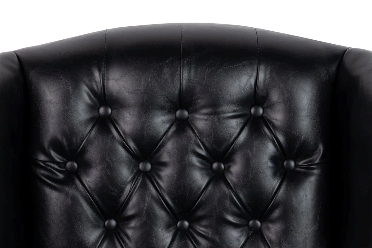 Sillón Pu Patas De Madera Negro Adda Home 70x76x106 Cm 4 Sillón Pu Patas De Madera Negro Adda Home 70x76x106 Cm - Imagen 3