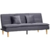 HOMCOM Sofá Cama De 3 Plazas Tapizado En Franela Con Respaldo Ajustable En 2 Posiciones 2 Cojines Y Patas De Madera Sofá Moderno Para Salón Oficina 181x92x84 Cm Gris -Mimoso Sofa Ventas c41da620c844c05521e9c3be8d0b62062125cd56 ce818c219b4946a0a44c76a8448aad2f