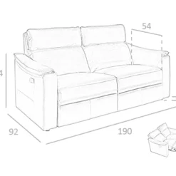 Sofá 3 Plazas Tapizado En Piel De Origen Vacuno Color Marón Cognac Con Mecanismo Eléctricos Relax. Estructura Interna De Madera De Pino Natural. Patas De PVC Color Negro. -Mimoso Sofa Ventas c4edad0dccefd588c4071e549f7358ff11b73e38 eb492f856c5a49e68b4acd80f0a0d014