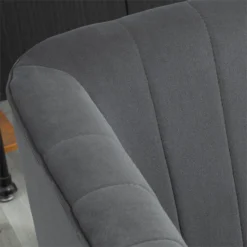 HOMCOM Sillón Nórdico Acolchado Silla Individual Tapizada En Terciopelo Vintage De Madera Con Patas Y Reposabrazos 71x65x76 Cm Gris -Mimoso Sofa Ventas c521e8d06108976f797ddd8c03b4428e8b840d53 bf2b1f99695141febe89af7ddd0003dc