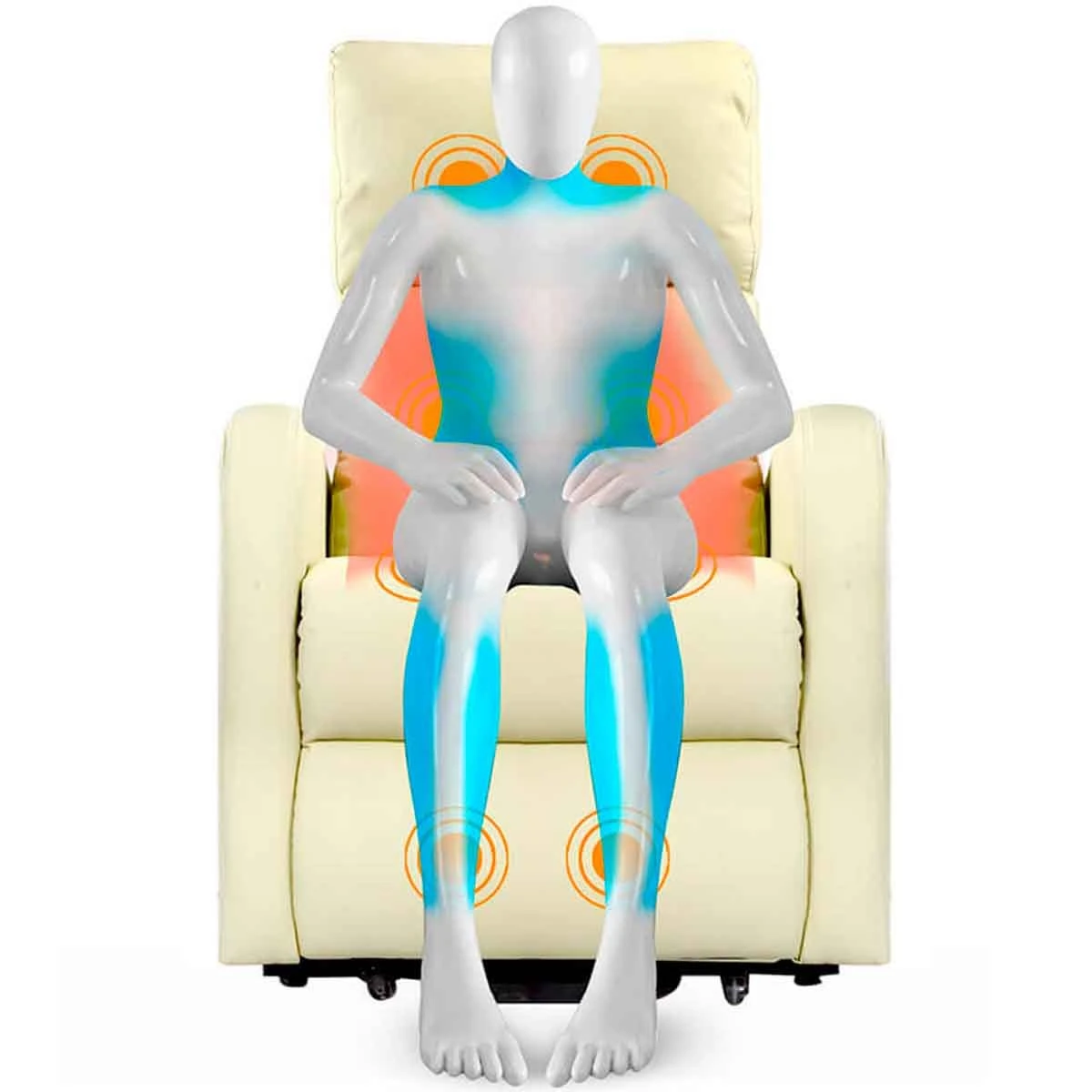 Sillón Relax Masaje Eléctrico Elevación Personas Beige Gridinlux 5 Sillón Relax Masaje Eléctrico Elevación Personas Beige Gridinlux - Imagen 3