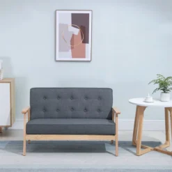 HOMCOM Sofá De 2 Plazas Con Respaldo Y Cojines Acolchados Patas De Madera Antideslizantes Botones Con Mechones Salón Dormitorio Oficina 114x66x69 Cm Gris 10 HOMCOM Sofá De 2 Plazas Con Respaldo Y Cojines Acolchados Patas De Madera Antideslizantes Botones Con Mechones Salón Dormitorio Oficina 114x66x69 Cm Gris -Mimoso Sofa Ventas c580097a55d8d81b67e4fa8d179d5deef1278210 841759be823747ea85a2f386143b524e