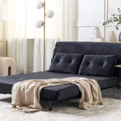 Sofá Cama 2 Plazas De Terciopelo Negro/dorado VESTFOLD 17 Sofá Cama 2 Plazas De Terciopelo Negro/dorado VESTFOLD -Mimoso Sofa Ventas c5d30768caf14e0f16464a34ff85f6d17b9f14f0 65ab671e94df4d50bbf48151a88db82f