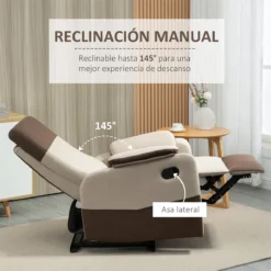 HOMCOM Sillón Relax Reclinable Manual Hasta 145° Tapizado En Poliéster Con Reposapiés Retráctil Carga 120 Kg Para Salón Oficina Dormitorio 75x89x105 Cm Marrón Y Gris -Mimoso Sofa Ventas c63a4fe73e396d8b84090a4a508c63af2d797efd 1e264a77503a41209f36dd6e70724b8d