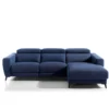 DRAX CHAISE LONGUE RELAX AZUL DERECHO TELA. MOTORIZADO CABEZAL RECLINABLE