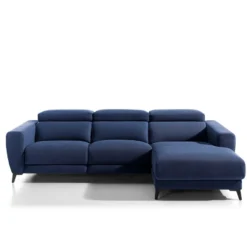 DRAX CHAISE LONGUE RELAX AZUL DERECHO TELA. MOTORIZADO CABEZAL RECLINABLE