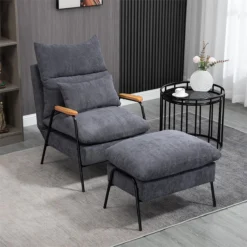 HOMCOM Sillón Relax Con Reposapiés Sillón Reclinable Con Respaldo Ajustable Tapizado En Pana Marco De Acero Y Cojines Para Salón Dormitorio 68x91,5x88 Cm Gris -Mimoso Sofa Ventas c75b05cf4041799d16d3e24934bb5bef73661e8b 29566113f63a4919a846f12e14c6f235