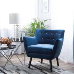 Sillón De Terciopelo Azul DRAMMEN