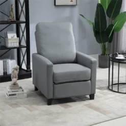 HOMCOM Sillón Relax Reclinable Hasta 140° Tapizado En PU Con Reposapiés Retráctil Asiento Y Respaldo Acolchados Para Salón Oficina Dormitorio 70,5x86x99 Cm Gris -Mimoso Sofa Ventas c995262da3e000857200d73f41769ff49f921a63 191bc21cdae04fc9ad4927641c2e035d
