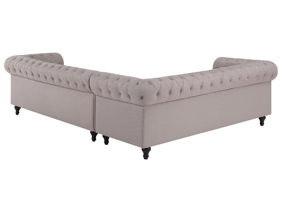 Sofá Esquinero Tapizado Beige Derecho CHESTERFIELD 7 Sofá Esquinero Tapizado Beige Derecho CHESTERFIELD - Imagen 5