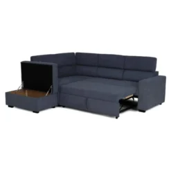BUDWING Bill - Sofá Convertible Rinconera Izquierda - Almacenamiento Y Reposacabezas Ajustable - Azul - 4 Plazas - Estilo Contemporáneo -Mimoso Sofa Ventas cd913daa930b4b6bb9916c2ca5abbcc0e20c9c1e 34ff2e2c396340f1b2f82993329d60ac