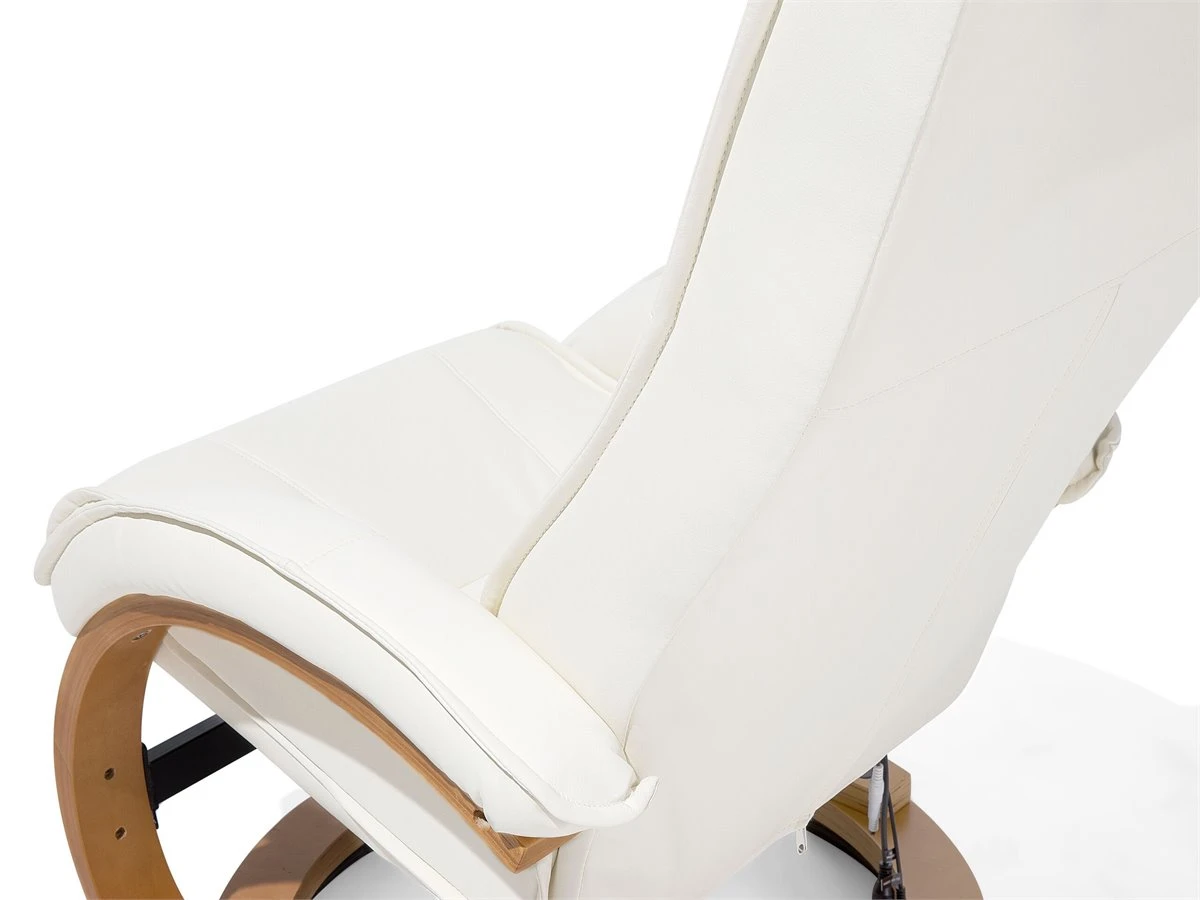 Sillón De Masaje De Piel Sintética Beige/madera Clara MAJESTIC 13 Sillón De Masaje De Piel Sintética Beige/madera Clara MAJESTIC - Imagen 11